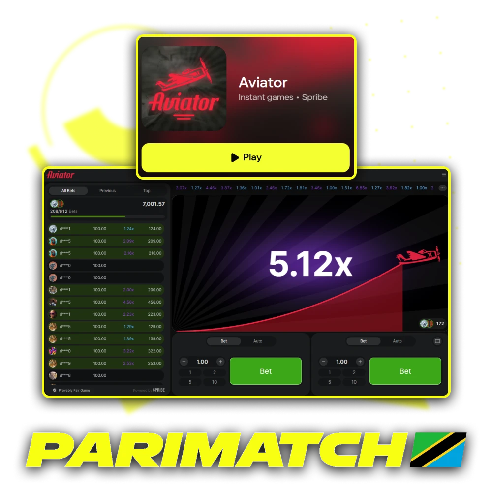 Aviator at Parimatch brings exciting gameplay for users from Tanzania.
