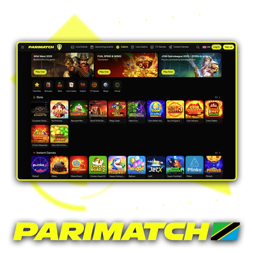 Explore various games with Parimatch casino loved by Tanzanian players.