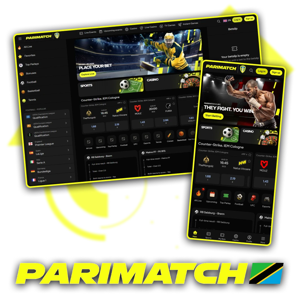 Parimatch provides reliable access to all features on the main page.