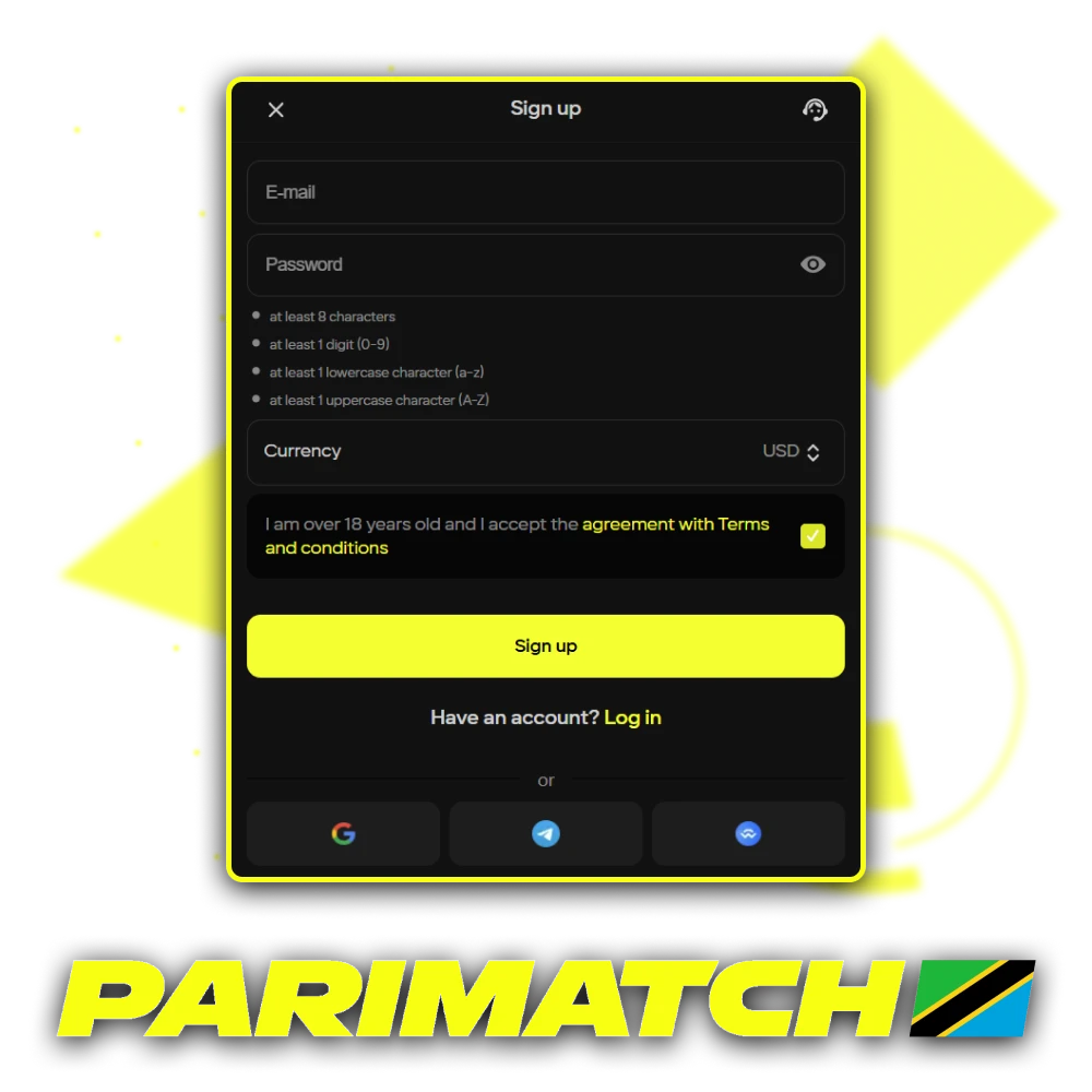 Register with Parimatch in just a few steps and start betting.