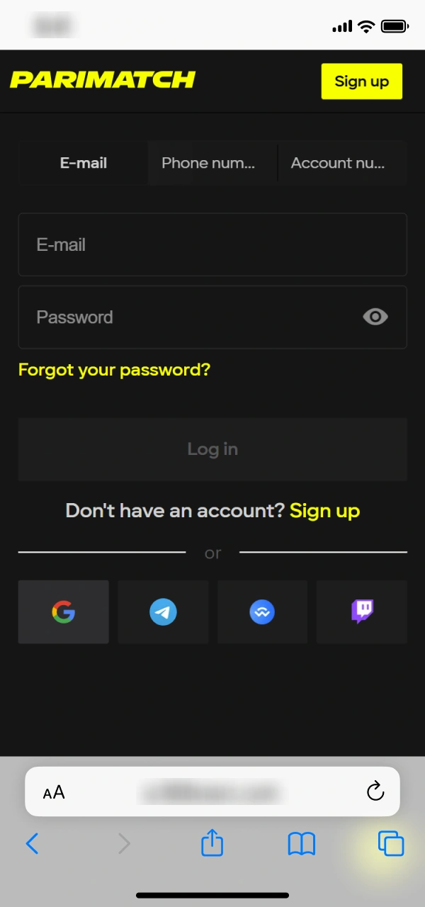 Log in or register at Parimatch to get iOS PWA.