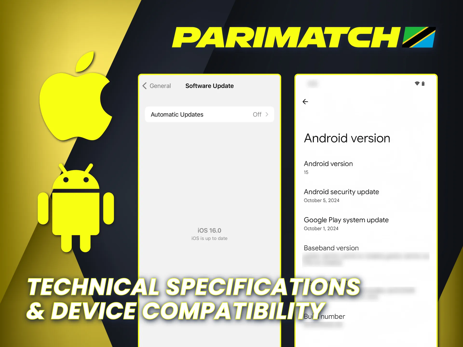 Ensure proper mobile system requirements for the Parimatch official app.