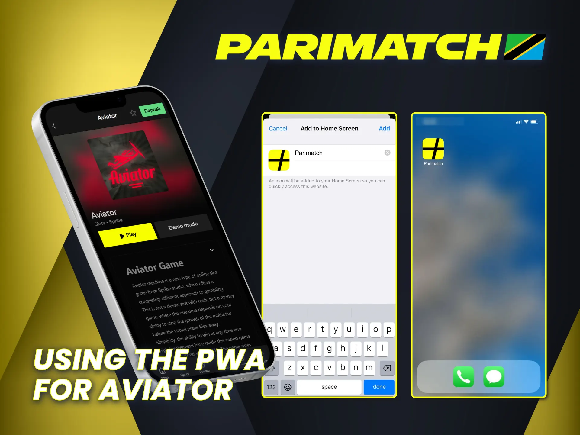 Get quick Parimatch Aviator access with the PWA app.