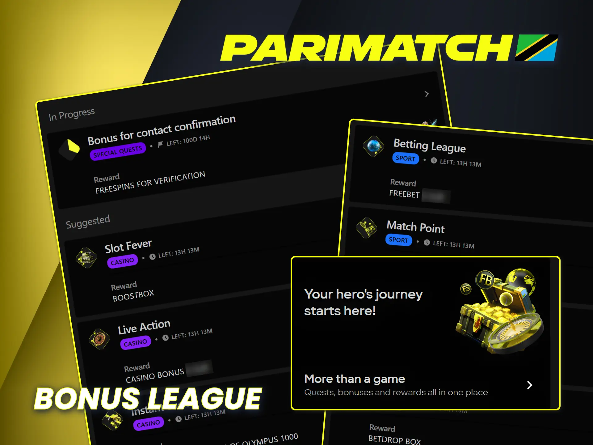 Win prizes in the Parimatch gamified bonus league in Tanzania.