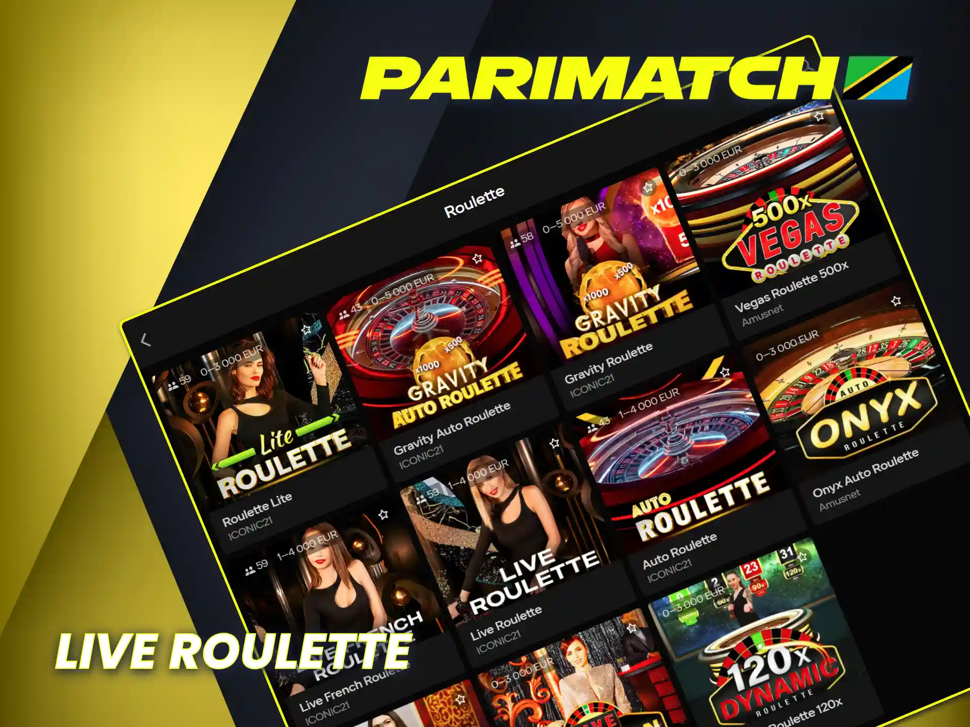 Bet on Parimatch's live roulette for a chance to win.