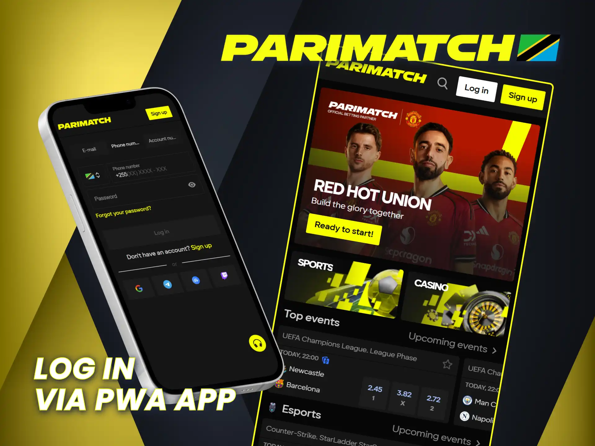 Use the Parimatch PWA app for quick and secure login.