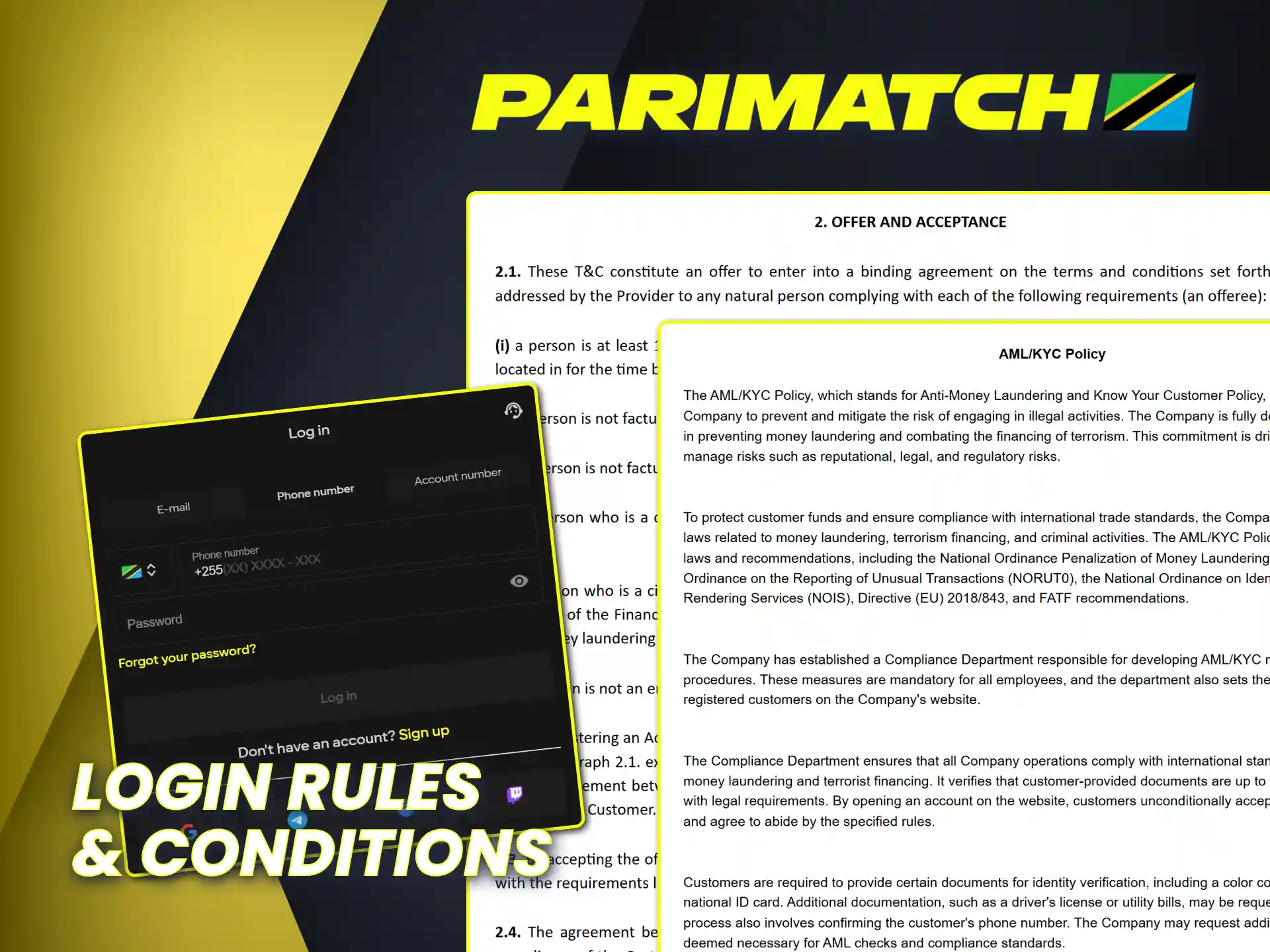 Learn the rules of login to Parimatch Tanzania official website.