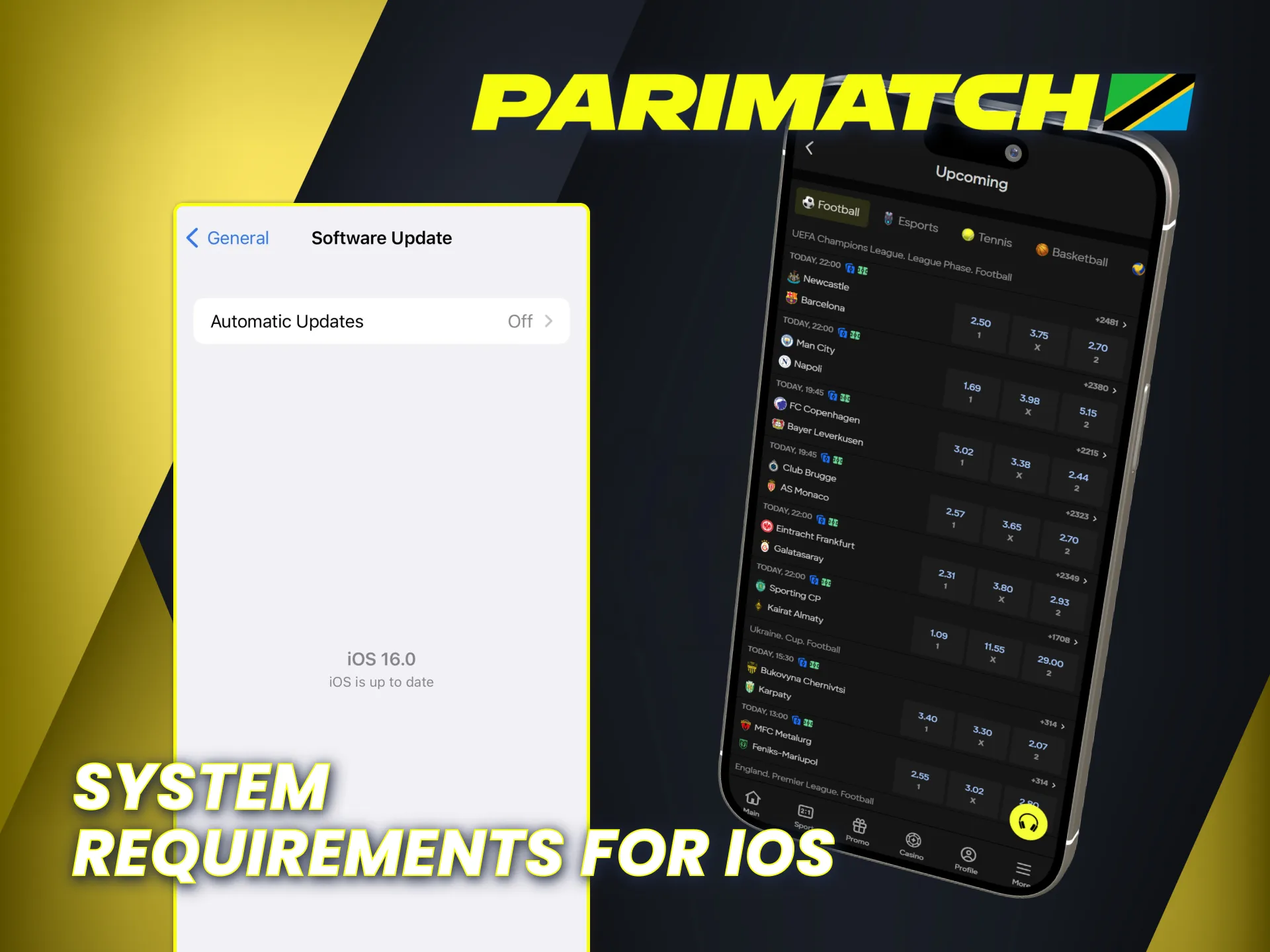 Learn about iOS sytem requirements to install Parimatch mobile app.