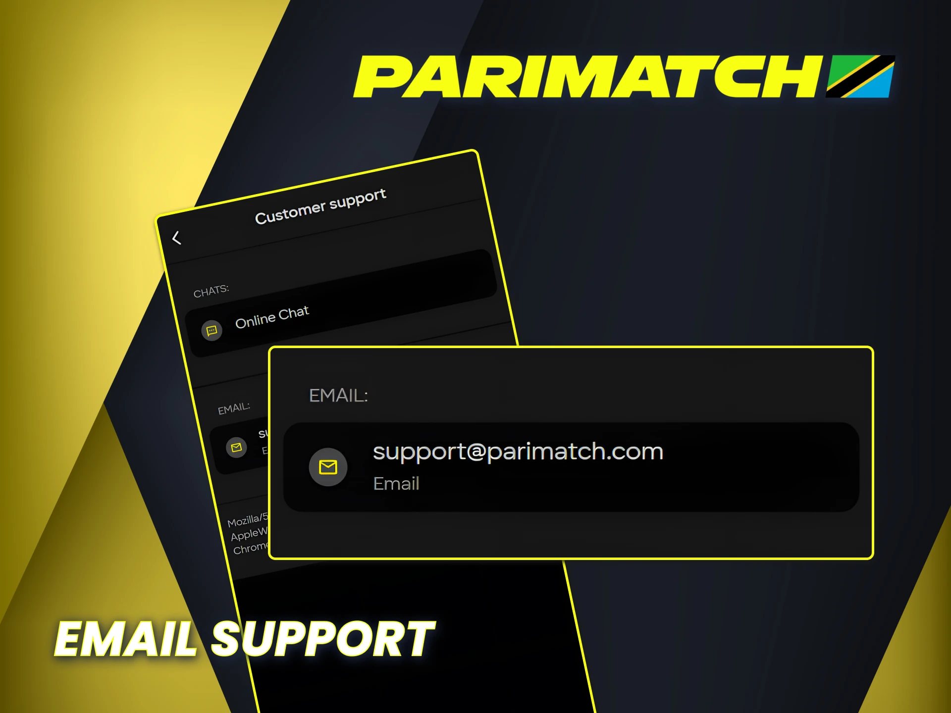 Contact Parimatch via email for professional customer support.