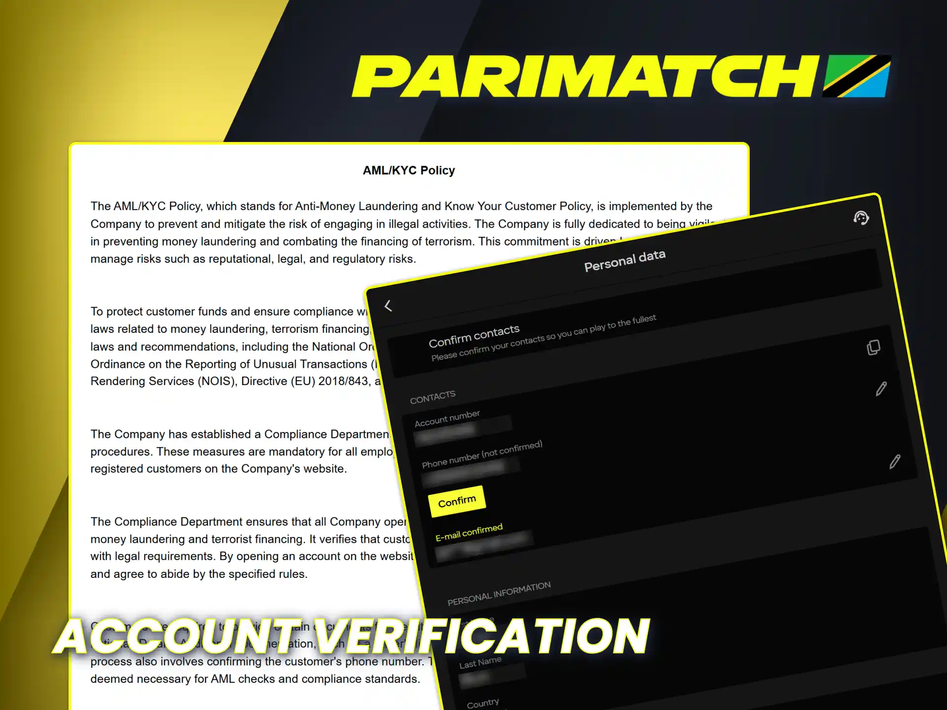 Verify your Parimatch account with KYC procedures to prevent fraud.