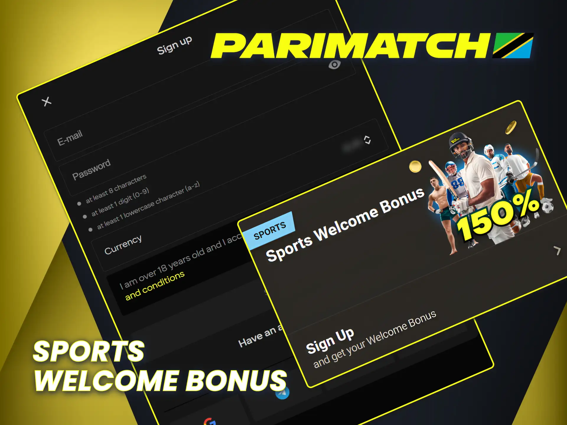 Use your Parimatch registration bonus for sports bets.
