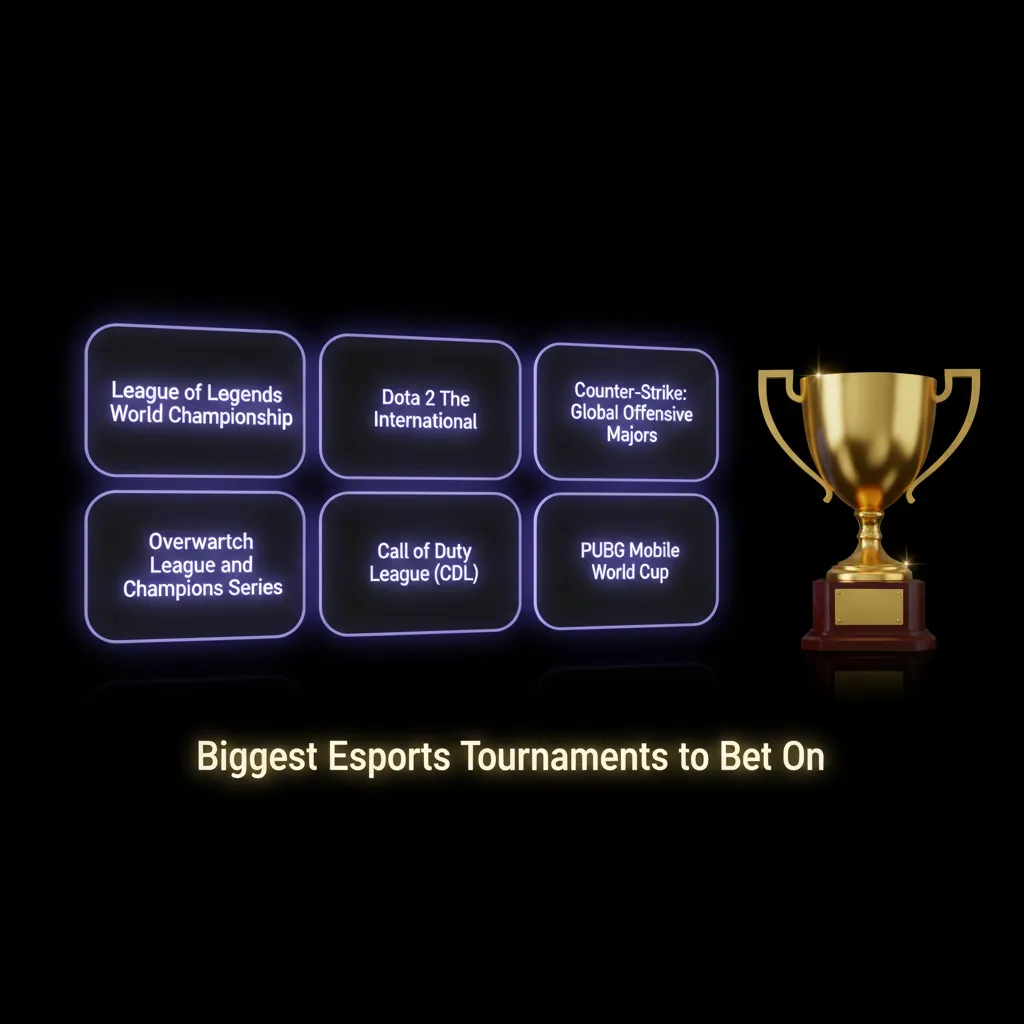 Biggest esports tournaments for betting: Dota 2 TI; CS2 PGL Major; LoL Worlds; Valorant VCT; MLBB; SC2; R6 Siege