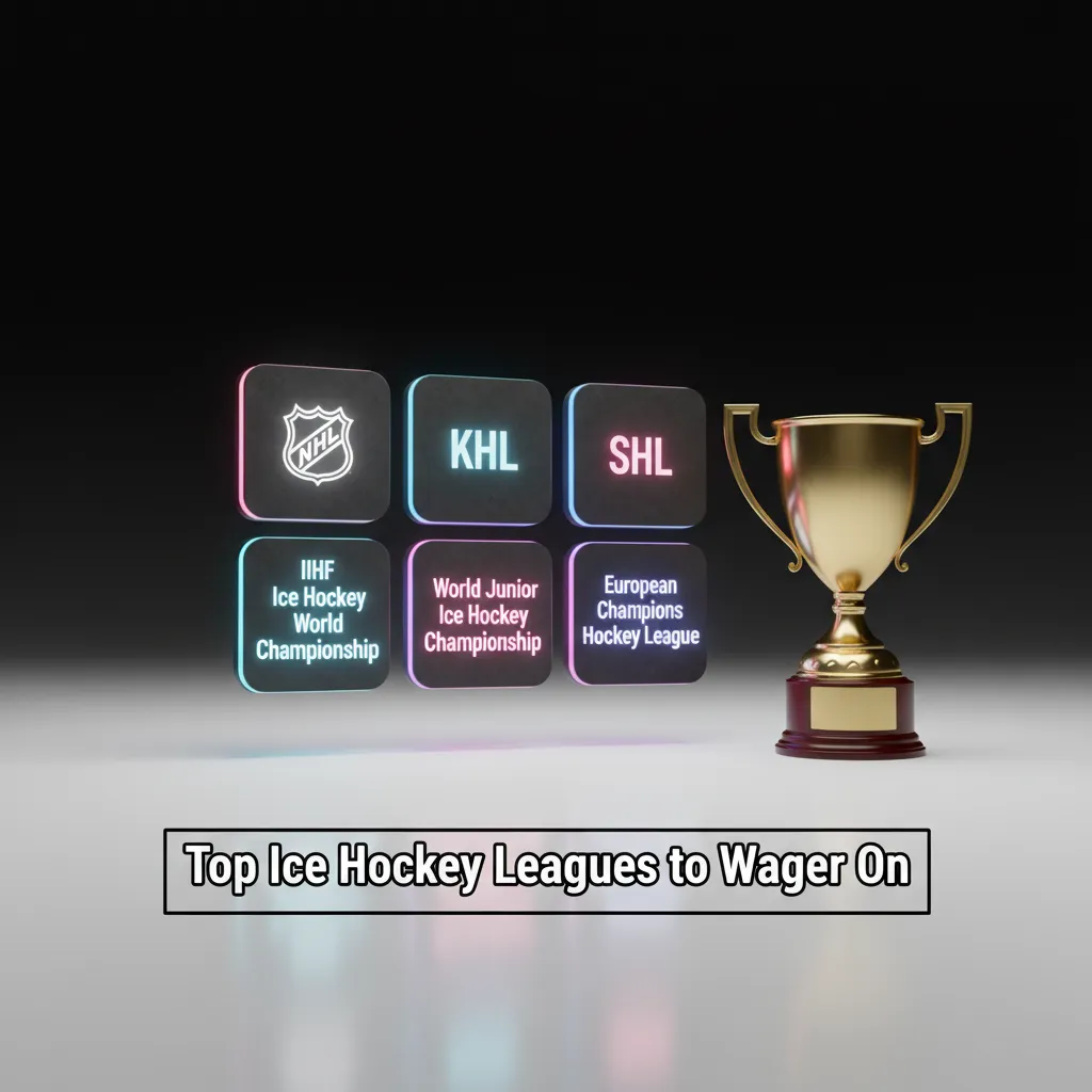 Top ice hockey leagues to wager on: NHL, KHL, IIHF Worlds, CHL, SHL, Liiga, DEL.